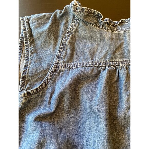 Gap Kids Blue Chambray Denim Shift Dress Size Large 10--11 - Picture 3 of 5